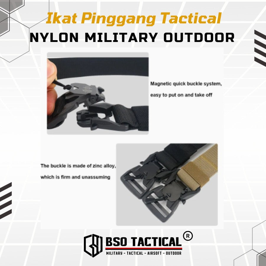 Ikat Pinggang Magnetic V2 Tactical Nylon Outdoor Belt with Quick Release Strap Gesper
