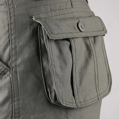 Celana Outdoor Cargo Long Tactical Pants Canvas 6 Pockets Casual Loose Pria Panjang Army