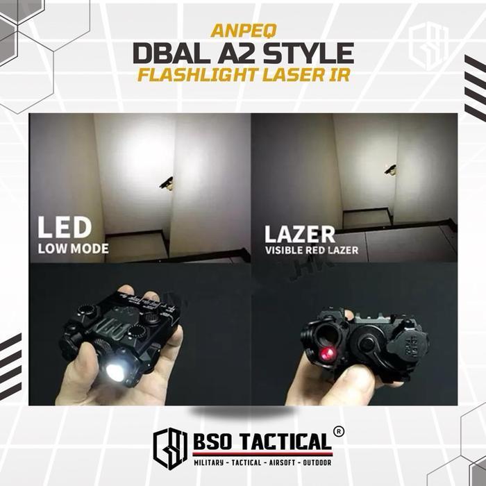 Senter Laser DBAL A2 Tactical Light LED Flaslight with Switch