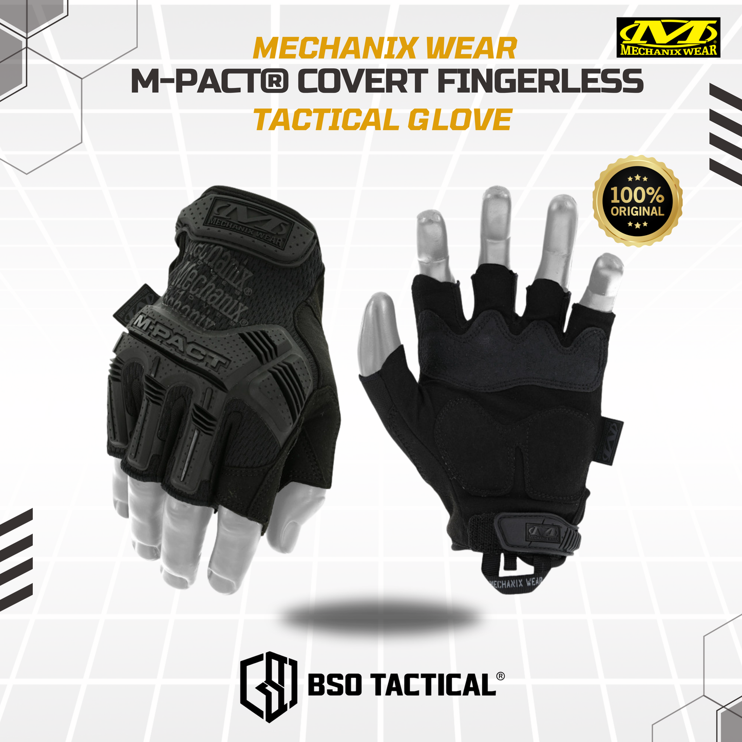 Sarung Tangan Mechanix Wear M-PACT COVERT Fingerles Tactical Outdoor Glove - ORIGINAL