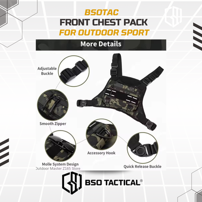 Front Chest Pack EDC Outdoor Sport Bag for Hiking Fishing Cycling Camping Gear
