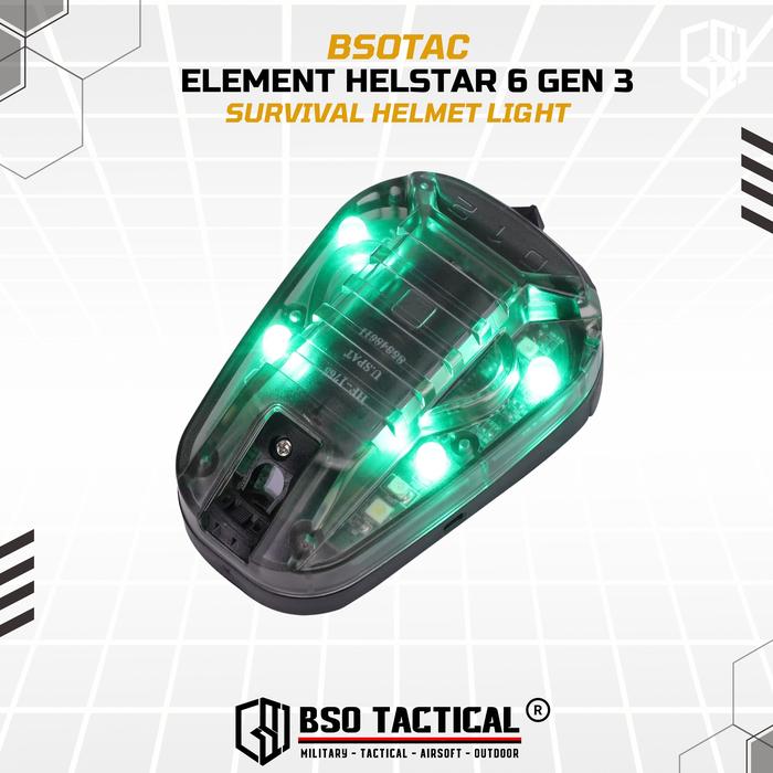 Lampu Outdoor Light Helstar 6 Gen 3 Survival Helmet Light Signal Lamp