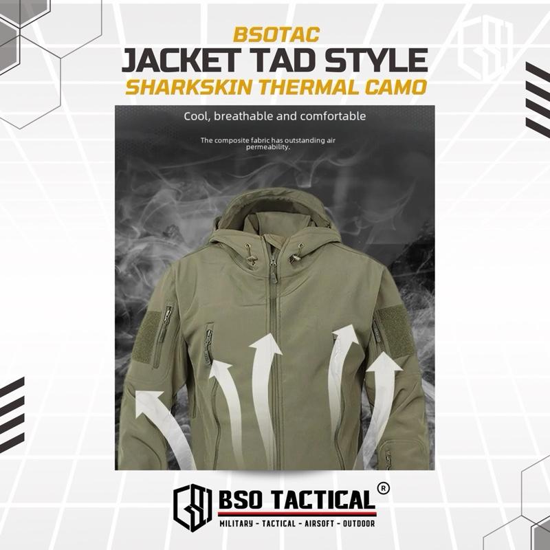 Jacket TAD Style Sharkskin Outdoor Thermal Waterproof Zipper Light Unisex Bahan Softshell Polar Windproof Jacket Hangat Angin Tahan Air