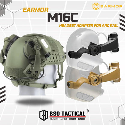Earmor M16C Adapter Tactical Headset Mount Hearing Protection M31 M32 Outdoor