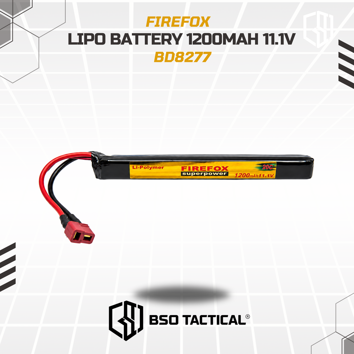 Batre Lilin Lipo Firefox 1200 Mah 11.1V 20C RC Battery Slim Tplug - BD8277