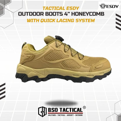 Sepatu Tactical Outdoor Esdy 4 Inch Honeycomb with Quick Lacing System