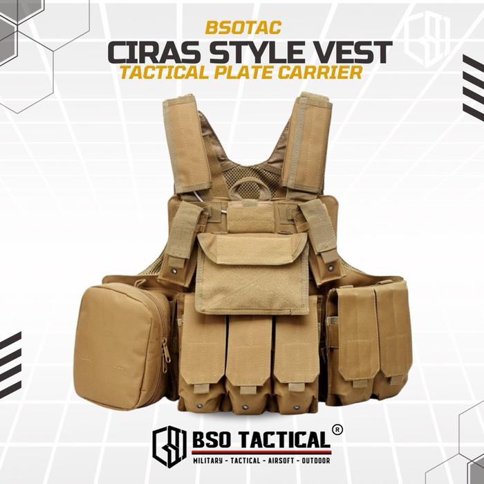 Rompi Olahraga CIRAS Outdoor Vest Full Set Pouch untuk Olahraga Luar Ruangan Sport