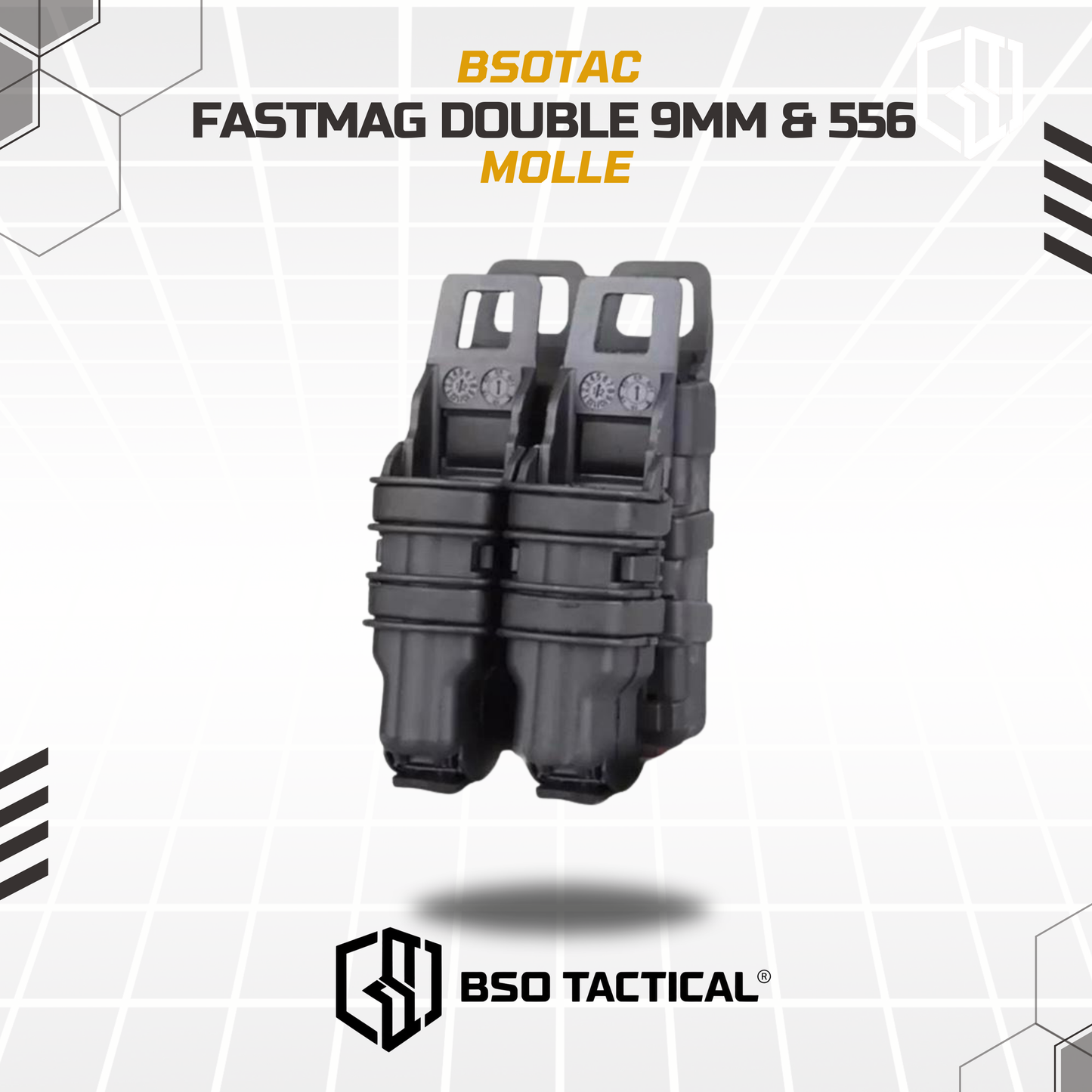 Fastmag Double Mag Pouch Single 9mm Single 556 Combo Set Holster Molle