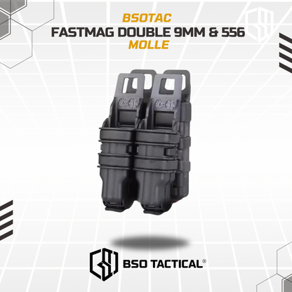 Fastmag Double Mag Pouch Single 9mm Single 556 Combo Set Holster Molle