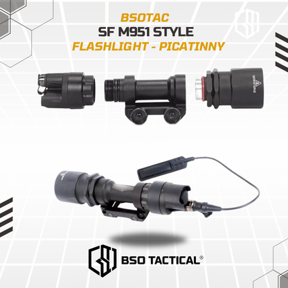 Senter Tactical Flashlight SF M951 400LM Marking Full Metal Picatinny