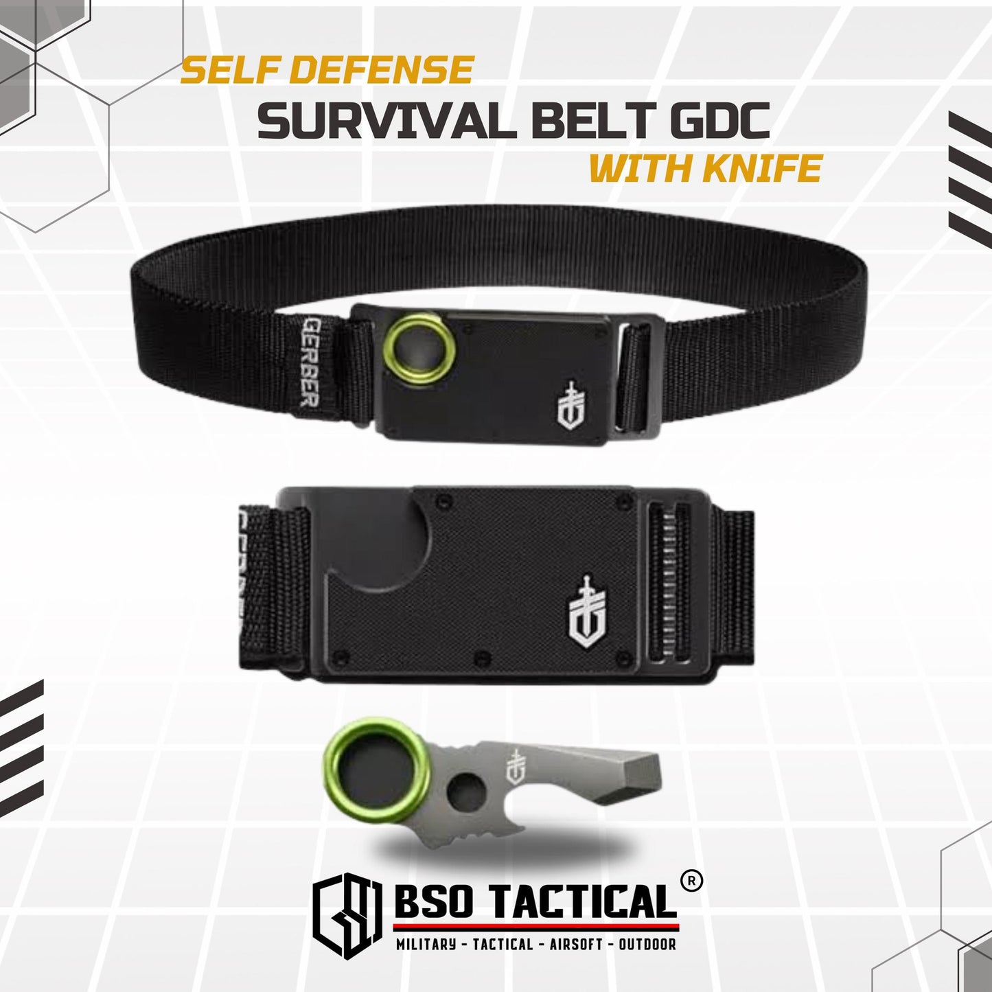 Ikat Pinggang Gesper GDC EDC Knife Outdoor Hunting Belt Tools