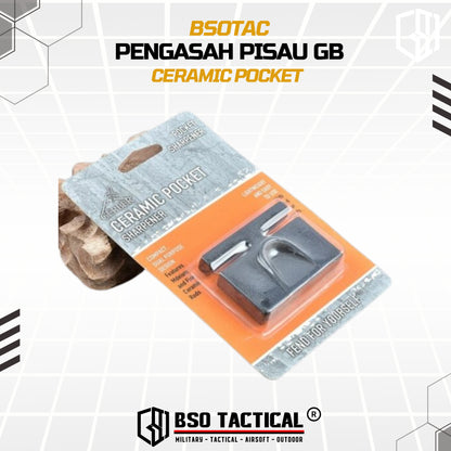 Pengasah Pisau GB Ceramic Pocket Portable Knife Sharpener EDC