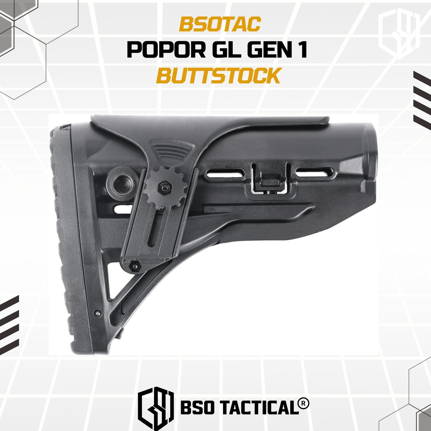 BD Tactical Popor Core CP Style G1 for AEG GBBR Polymer Buttstock with Cheek Riser