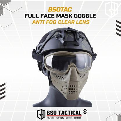 BD Tactical Full Face Mask Goggle Anti Fog Clear Lens - BD6491