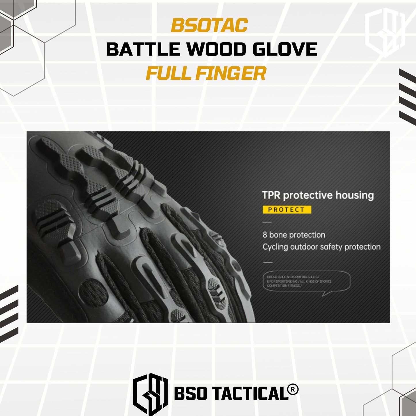 Battle Wood Outdoor Tactical Motorcycle Glove Full Finger Protection Multifungsi - ST1805