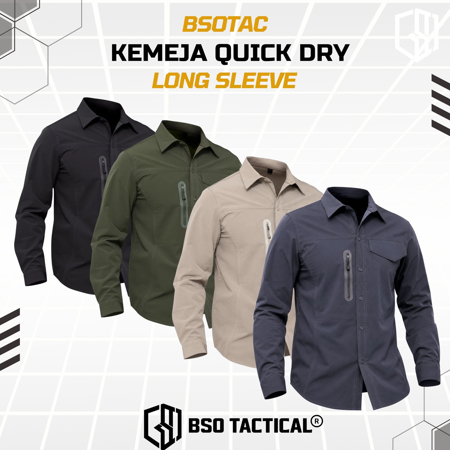 Kemeja Parasut Tactical Quick Dry Combat Long Sleeve Shirt Outdoor Casual Pria