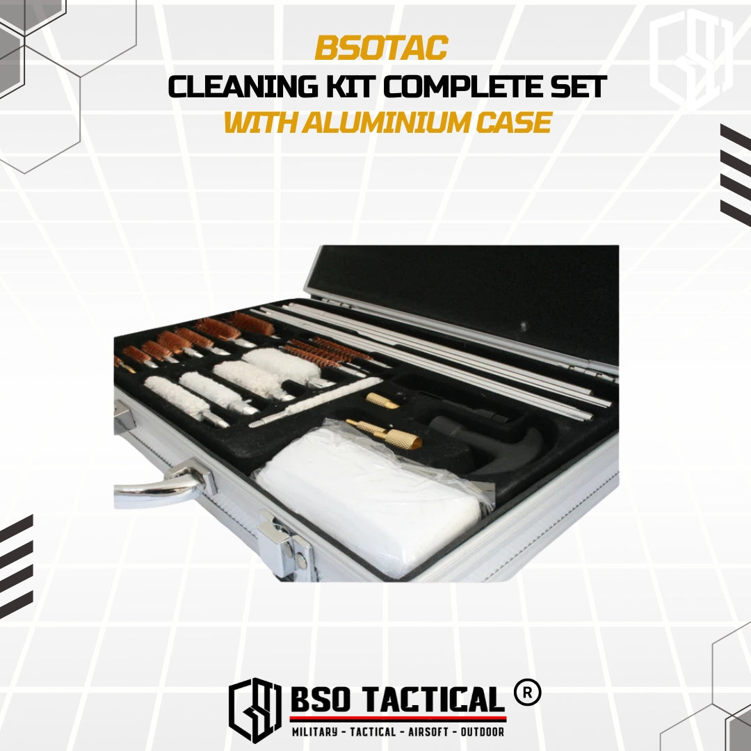 Cleaning Kit Tactical for Barrel Cleaner Complete Set with Alumuniun Case Outdoor