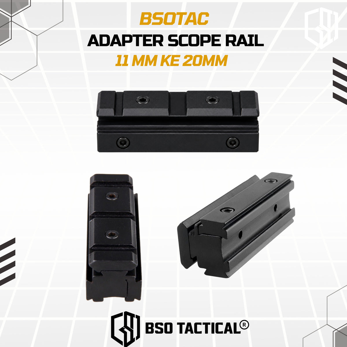 Adapter Scope Rail 11 mm ke 20mm Tactical Hunting Mounting Full Metal