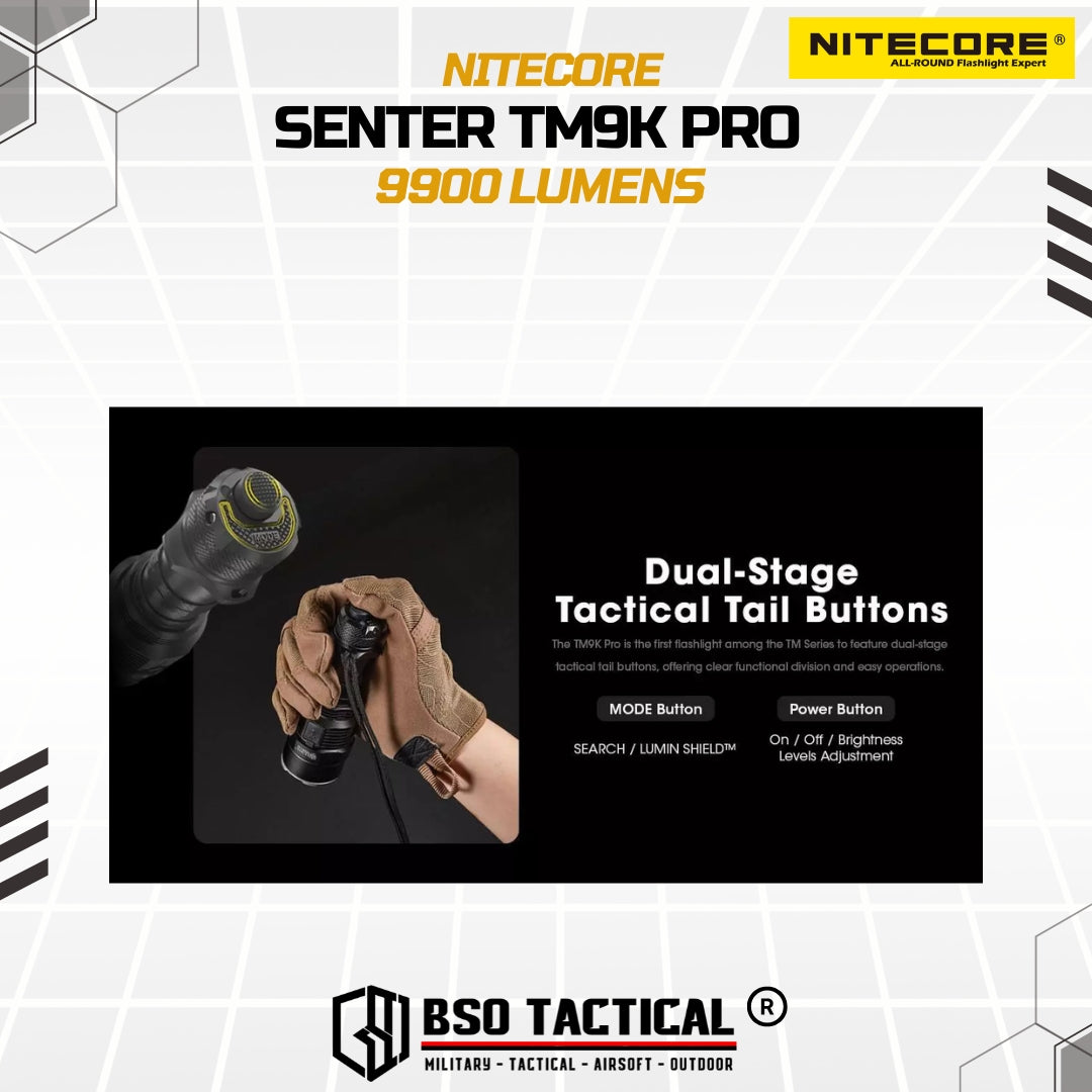 NITECORE Senter LED Tactical Flashlight UHi 40 IP68 9900 Lumens - TM9K PRO