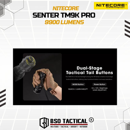 NITECORE Senter LED Tactical Flashlight UHi 40 IP68 9900 Lumens - TM9K PRO