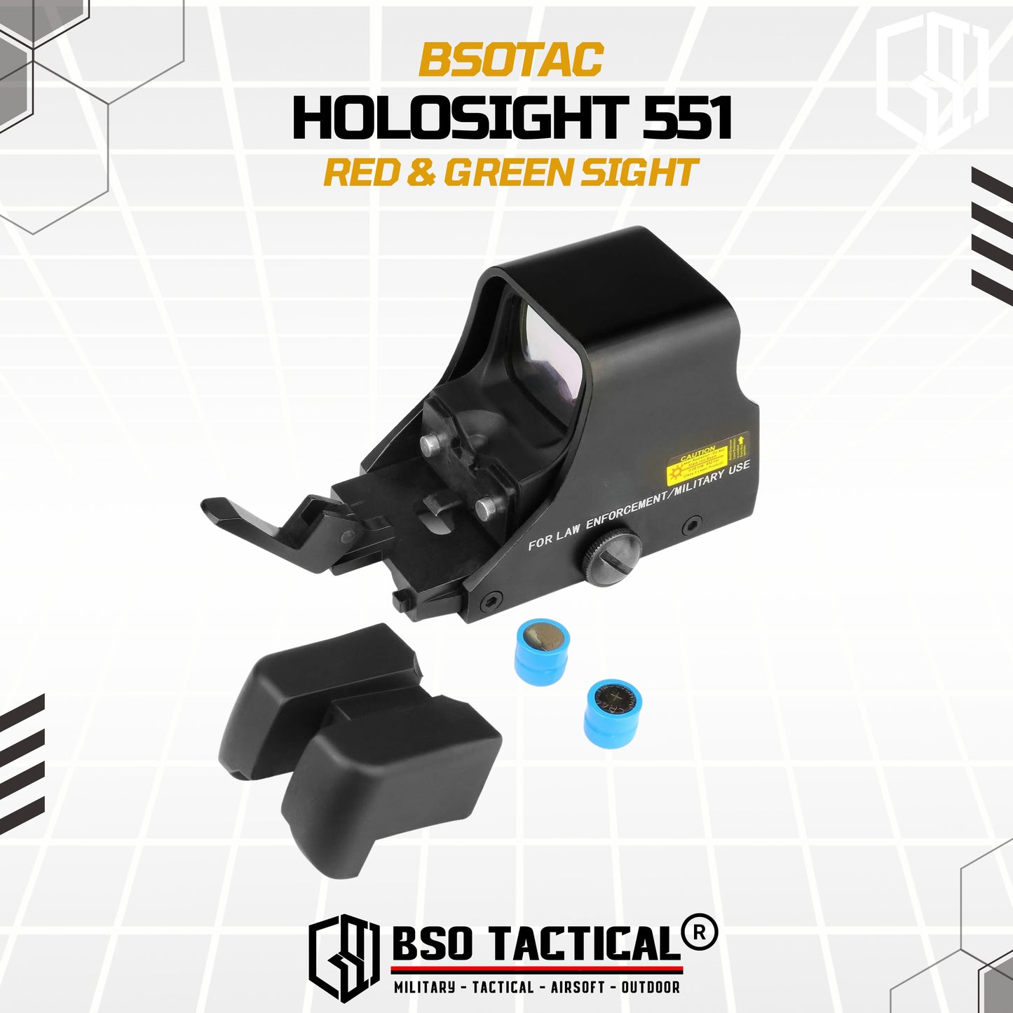Holosight 551 Style Picatinny Full Metal Red Green Dot Scope Sight for Toys
