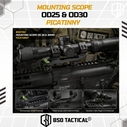 Mounting Scope Picatinny OD25 OD30 Rail 20-22MM Full Metal with Water Pass