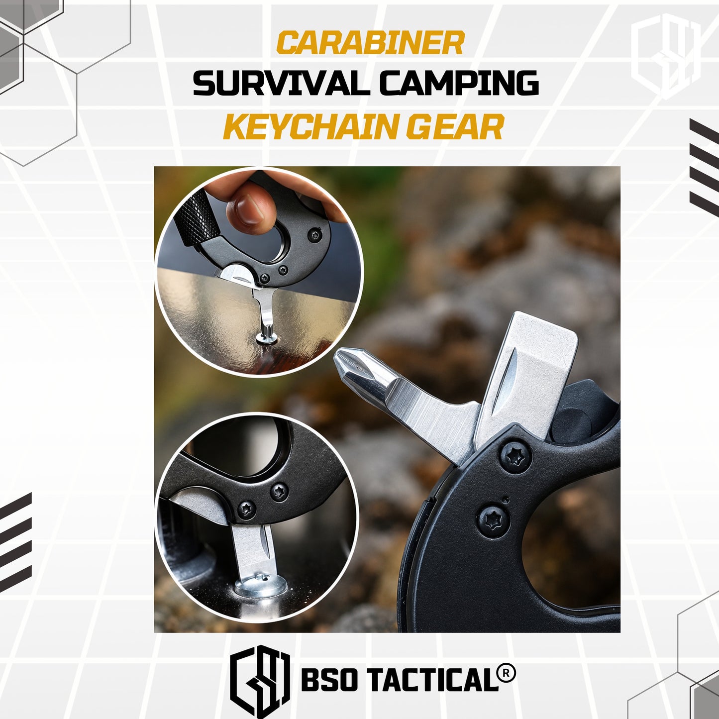 Carabiner Pisau Outdoor Camping EDC Keychain Gear