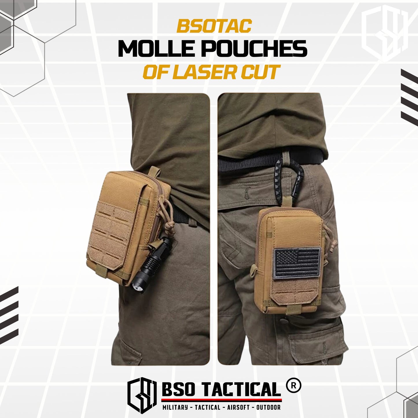 Pouch Tactical Molle Waist Pack EDC Mini Bag Vest Belt - Laser Cut