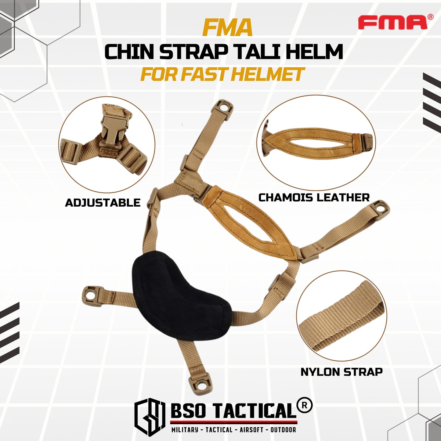 FMA Tactical Chin Strap Tali Helm Tactical Fast Helmet