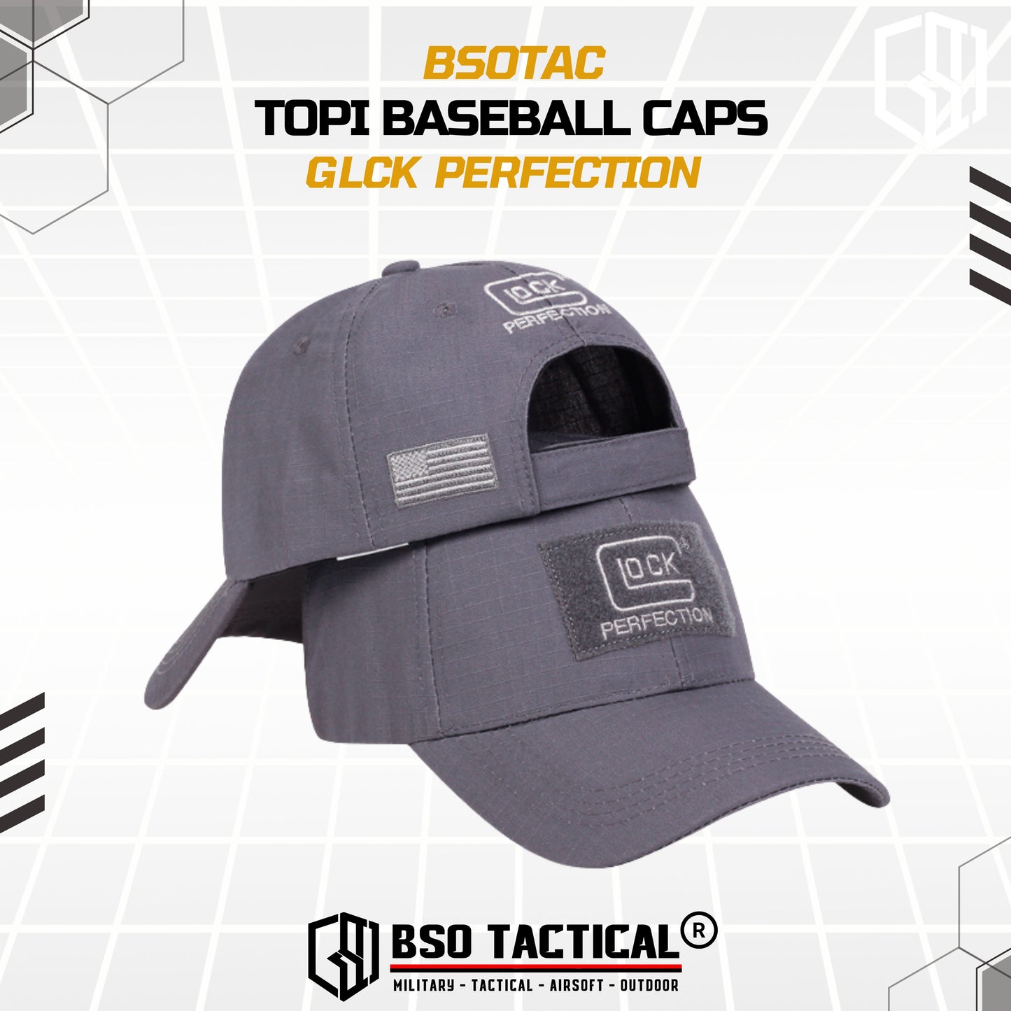 Topi Casual Outdoor GL Perfection Tactical Style With Logo Embroidery Hat Sport