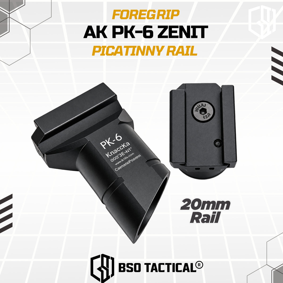 AK Tactical Vertical Foregrip PK-6 Zenit Style 20mm Picatinny Rail CNC