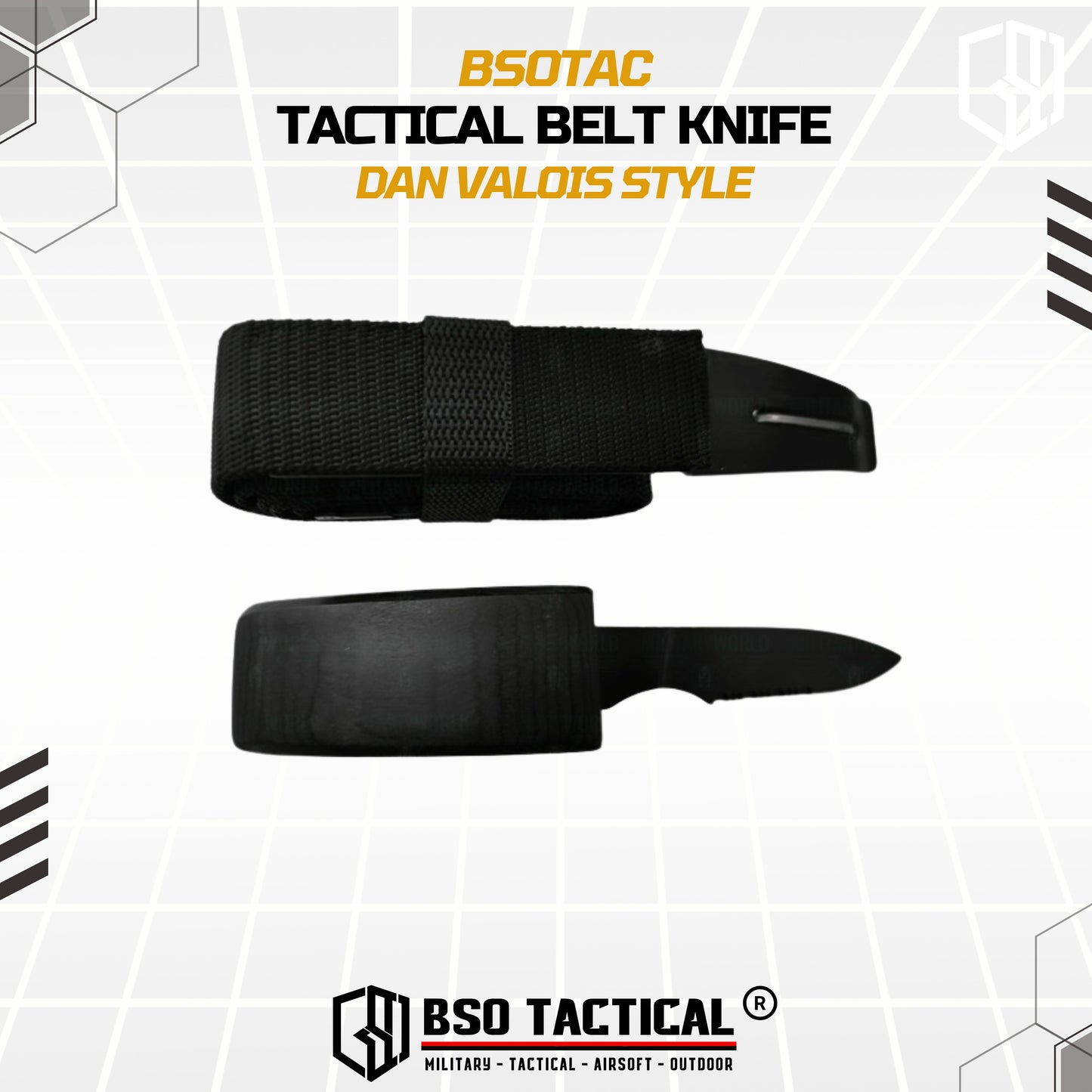 Tactical Belt Outdoor Knife Dan Valois Style Gesper Pisau Ikat Pinggang for Outdoor Camping Hiking EDC Gear