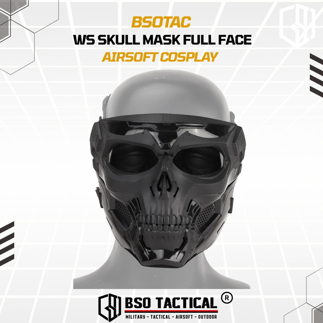 WoSport Masker Full Face Tactical Mask Skull Cosplay Tengkorak Mask Motorcycle