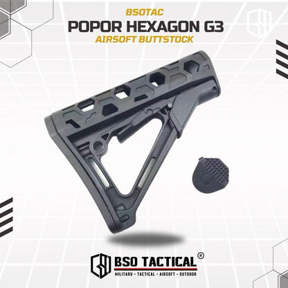 BD Tactical Popor G3 Hexagon Adjustable Nylon Buttstock AEG WGG GBBR Airsoft