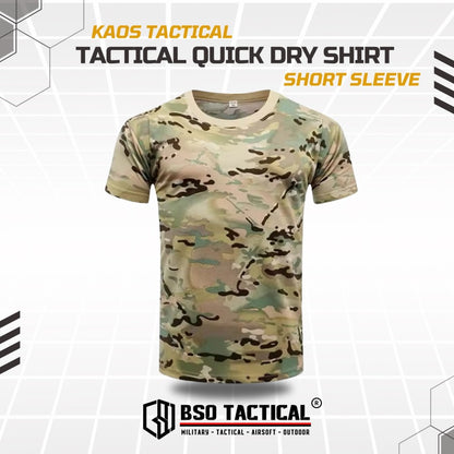 Kaos Tactical Quickdry Short Sleeve Outdoor Tshirt Casual Polyester Pria Shirt Pendek Sport