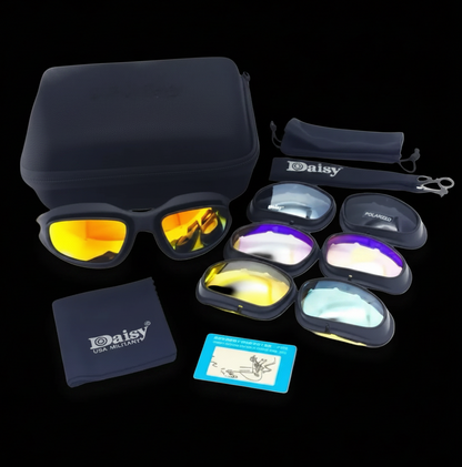 Kacamata Tactical Daisy C5 Outdoor Goggle Sunglasses 4 Lens