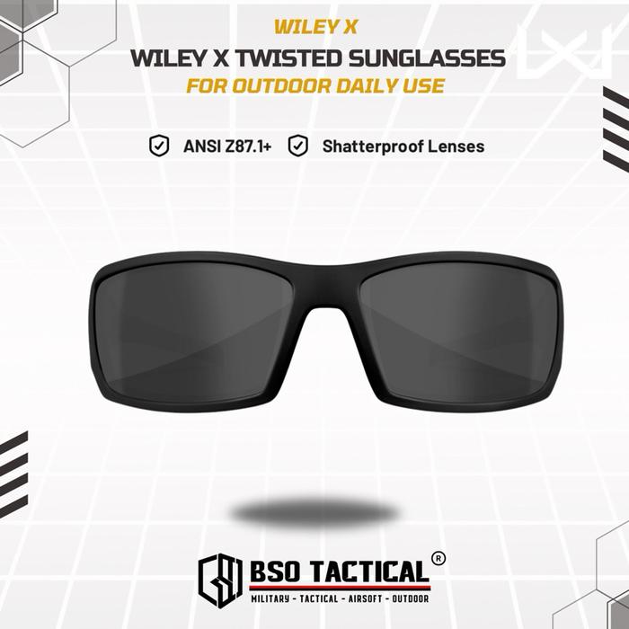 Kacamata Olahraga Outdoor Wiley X Twisted Riding Casual Sunglasses Matte Black Smoke Lens ORIGINAL