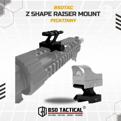 Riser Mount Z Shape 3 Slot Picatinny Metal Peninggi Rail Tactical for Optic Laser Flashlight