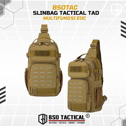BSOTAC Tas Selempang Tactical Sling Bag EDC Casual Day Pack Laser Cut New Model dengan Kapasitas Besar dan Sistem MOLLE untuk Aktivitas Outdoor - Portable