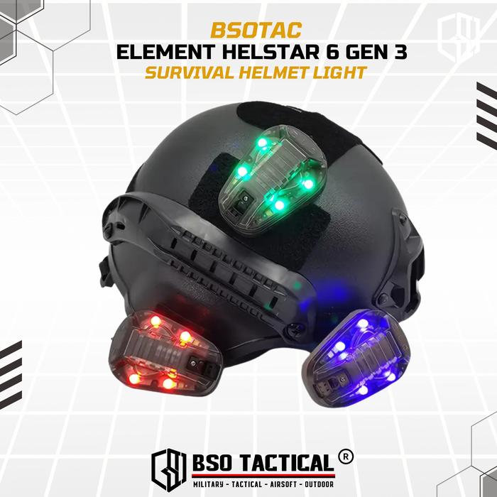 Lampu Outdoor Light Helstar 6 Gen 3 Survival Helmet Light Signal Lamp