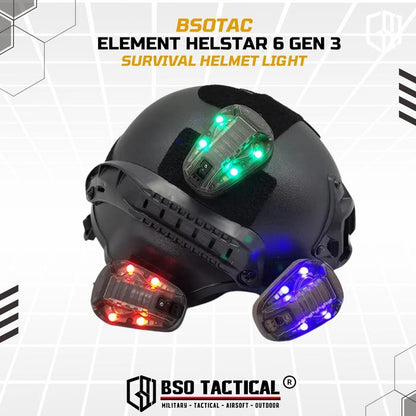 Lampu Outdoor Light Helstar 6 Gen 3 Survival Helmet Light Signal Lamp