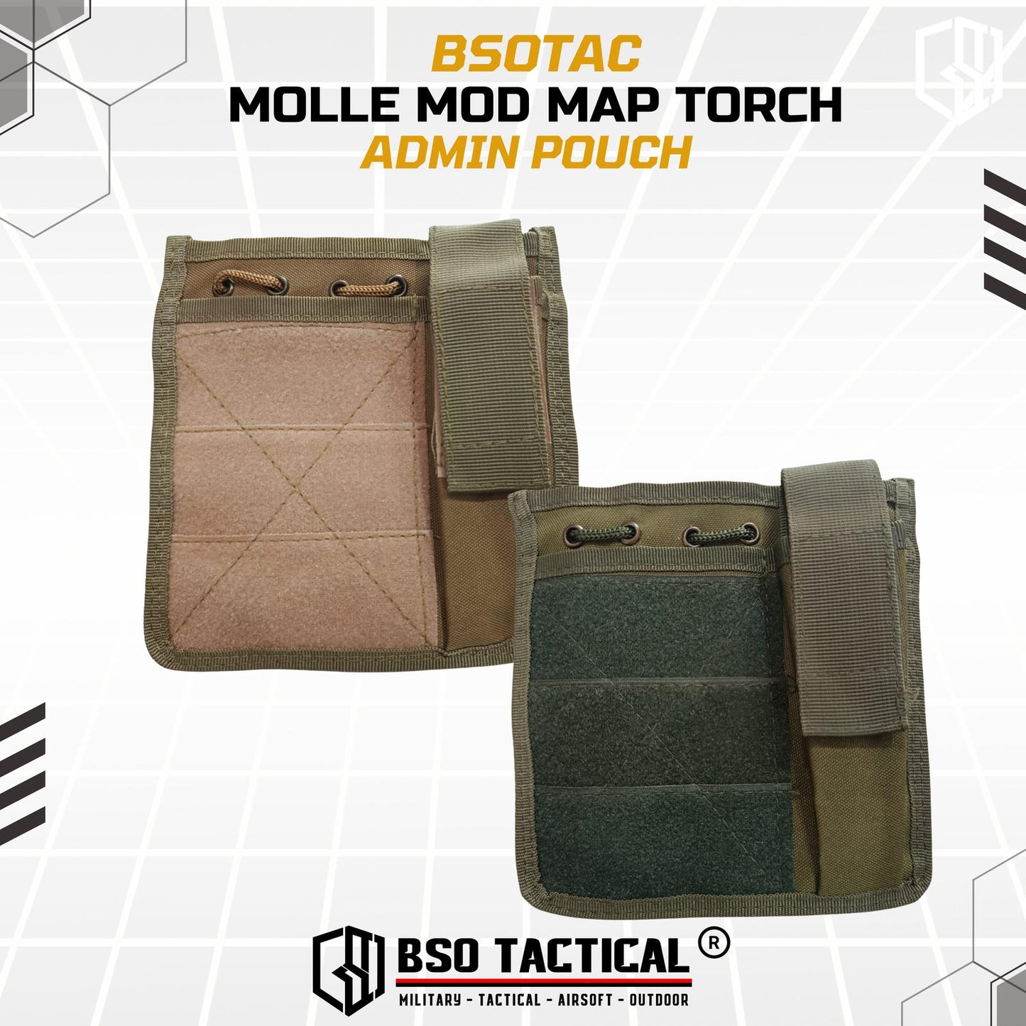Tactical Molle Mod Map Torch Knife Admin Pouch Rompi Vest Tactical