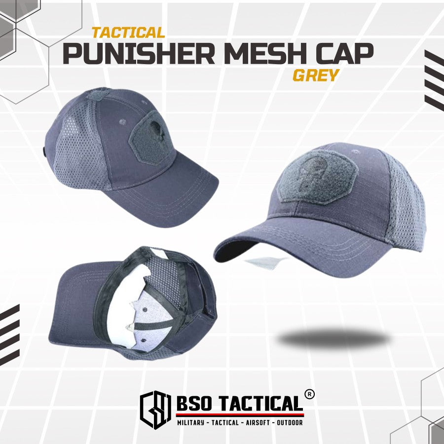 Topi Velkro Punisher Tactical Outdoor Mesh Hat Ripstop Allsize