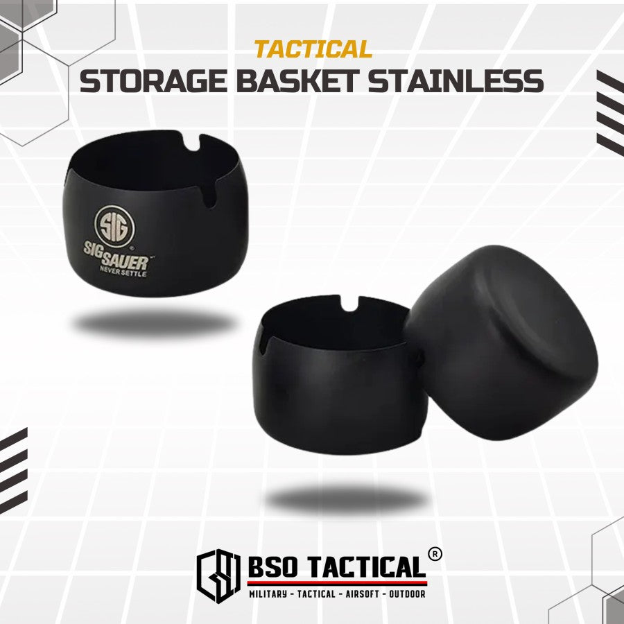 Asbak Storage Kotak Tactical Basket Ashtray Stainless Laser Engrave