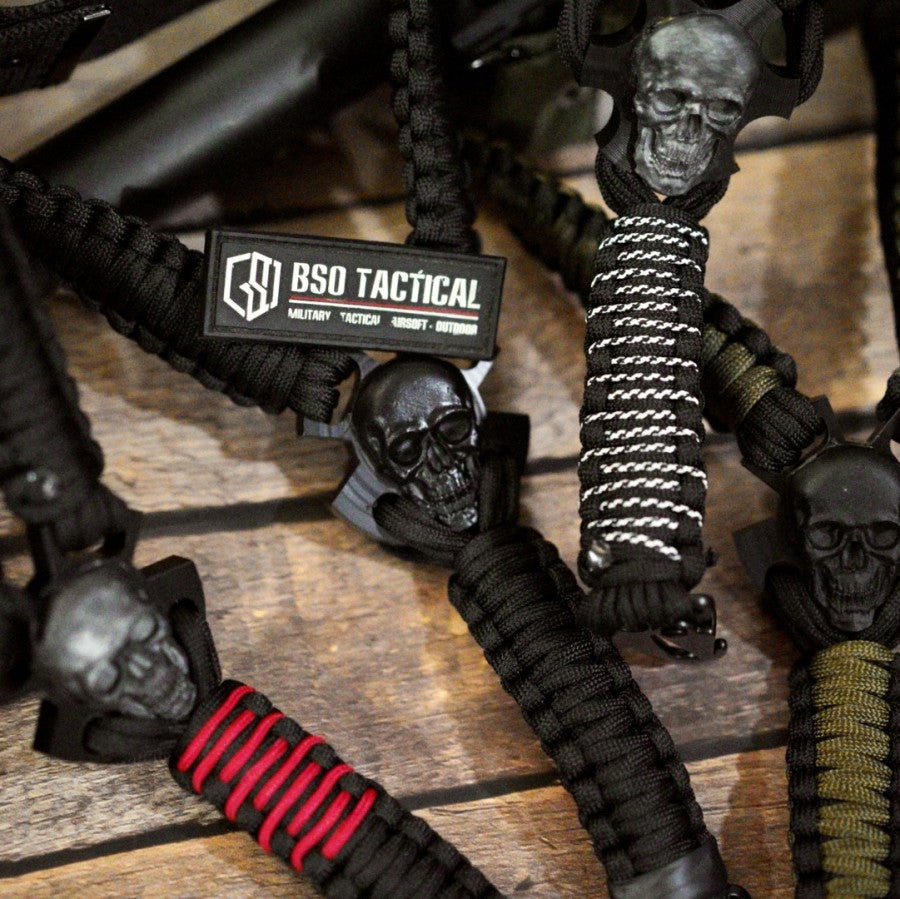 Tali Sandang Rangercord Sling Paracord Skull Custom Handmade 1 Point Metal Multifungsi Outdoor