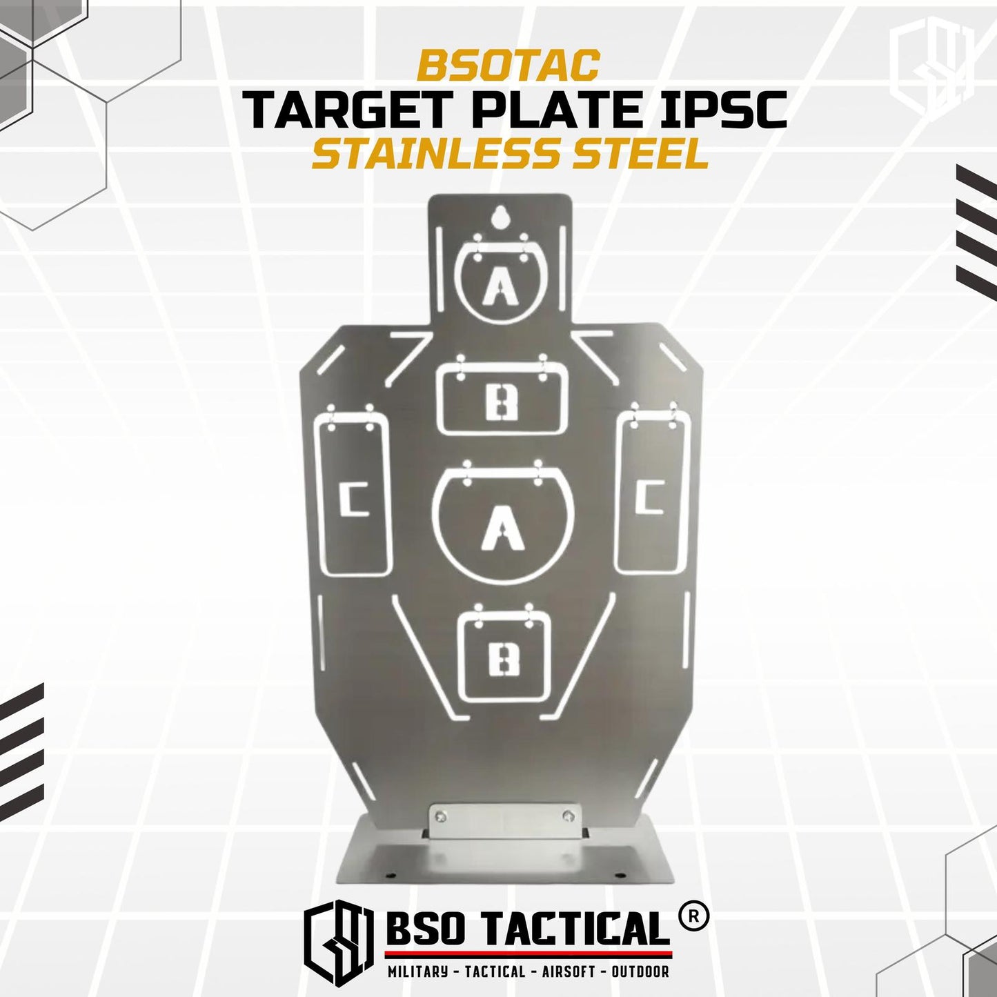 Target Plate Stainless Steel IPSC Practice Competition untuk Latihan WGB GBB GBBR