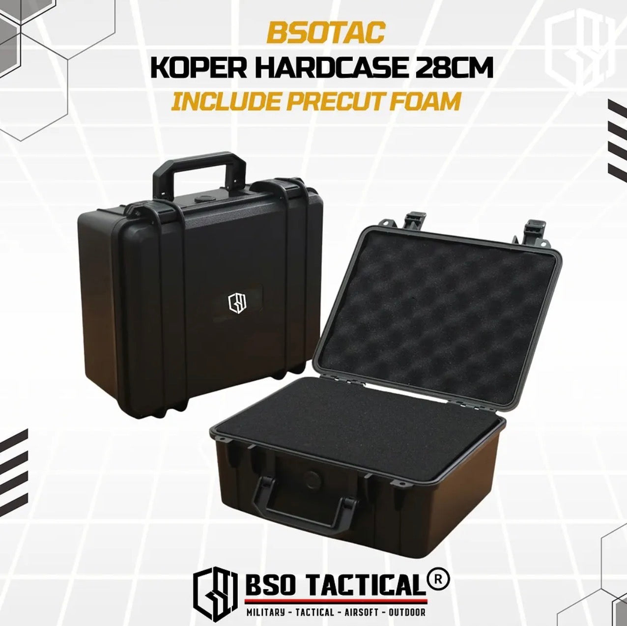 Koper Hardcase 28cm Multifungsi Include Busa Precut Foam Hard Plastic