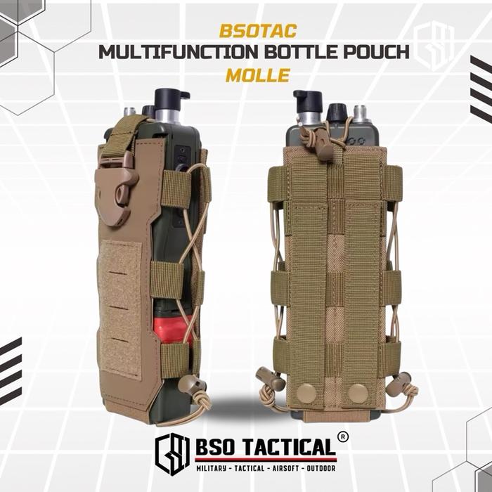 Tactical Water Bottle Pouch Molle Multifungsi Universal HT Pouches Outdoor Hiking Camping
