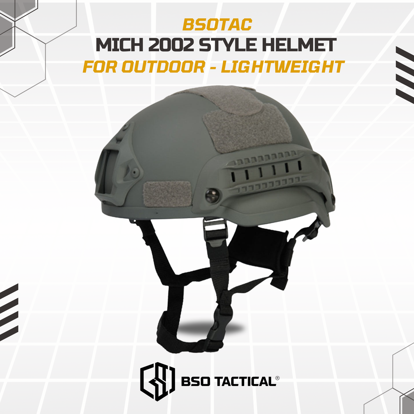 Helm Outdoor Tactical MICH 2002 Style Helmet With ACH Rail