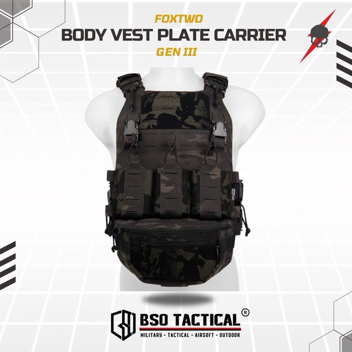 FOX TWO Rompi Tactical Body Vest Gen III Molle Laser Cutting Set Plate Carrier ORIGINAL Foxtwo